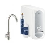 Grohe 31498DC1 Blue Home Starter Kit sistema completo con rubinetto Mono bocca C colore supersteel e refrigeratore