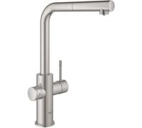 Rubinetto Cucina Grohe Blue Home Cromo Satinato Bocca L con Doccetta estraibile