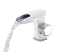 Miscelatore idroelettrico con cambio di colore/temperatura, beccuccio a cascata, compatibile con rubinetto senza LED, compatibile con induzi