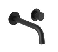 Miscelatore lavabo a muro nero opaco senza leva in acciaio inox Gemini