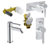 Miscelatore lavabo a parete bidet e incasso doccia con deviatore irina cromo