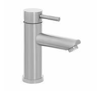 inbagno Miscelatore lavabo York monocomando – acciaio inox spazzolato con piletta click-clack