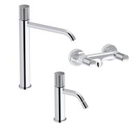 Miscelatore lavabo alto bidet e esterno doccia eletta tecno cromo