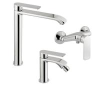 Miscelatore lavabo alto, bidet e esterno doccia senza doccetta mon cromo