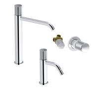 Miscelatore lavabo alto bidet e incasso doccia eletta tecno cromo