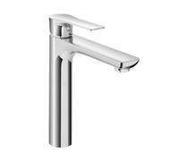 Miscelatore lavabo alto Flat in ottone cromo con piletta click clack