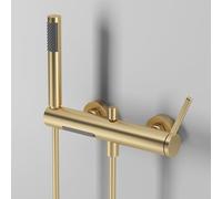 Miscelatore Lavabo Bagno Miscelatore per Vasca da Bagno con Design a Cascata E Doccetta Miscelatore Monocomando per Vasca da Bagno In Oro Spazzolato