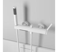 Miscelatore Lavabo Bagno Miscelatore per Vasca da Bagno con Design a Cascata E Doccetta Miscelatore Monocomando per Vasca Bianco