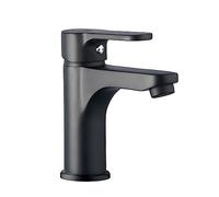 Miscelatore lavabo Bagno Nero Opaco, monocomando in Ottone, Serie Paco