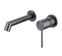 Miscelatore Lavabo Bagno Rubinetto per Lavabo Miscelatore Monocomando per Lavabo A Parete Leva Singola Grigio Canna Di Fucile A Rubinetti Monocomando Bagno