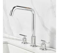 Miscelatore Lavabo Bagno Rubinetto per Lavabo Miscelatore per Acqua Calda E Fredda A 3 Fori Cromato Girevole A 360° A 2 Leve per Lavabo Del Bagno Rubinetti Monocomando Bagno