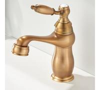 Miscelatore Lavabo Bagno Rubinetto per Lavabo Retrò 1 Foro Leva Singola In Ottone Vintage Antico Corto Rubinetti Monocomando Bagno