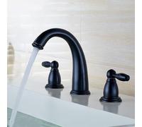 Miscelatore Lavabo Bagno Rubinetto per Lavabo Rubinetti per Lavabo A 3 Fori Neri 2 Leve In Ottone A Tre Fori per Acqua Calda E Fredda Rubinetti Monocomando Bagno