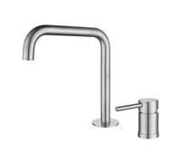 Miscelatore Lavabo Bagno Rubinetto per Lavabo Rubinetti per Lavabo da Bagno Doppio Foro Maniglia Singola Caldo E Freddo Ottone Acciaio Inossidabile Set Di 2 Pezzi Spazzolato