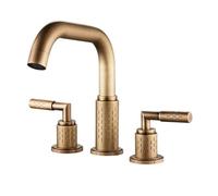 Miscelatore Lavabo Bagno Rubinetto per Lavabo Rubinetto per Bagno Girevole A 3 Fori In Ottone con 2 Maniglie per Acqua Calda E Fredda Stile Antico Rubinetti Monocomando Bagno