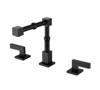 Miscelatore Lavabo Bagno Rubinetto per Lavabo Set da 3 Pezzi In Ottone Anticato con Doppia Leva Girevole A 360° Caldo E Freddo Nero Rubinetti Monocomando Bagno