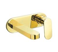 Miscelatore lavabo Batabanó a incasso a parete oro H75 L210 P255 mm Oro