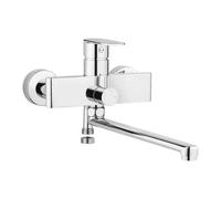 Miscelatore lavabo Batabanó a parete con bocca allungata cromo Cromo