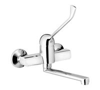 Miscelatore lavabo Bayamo alto a parete con leva clinica cromo Cromo