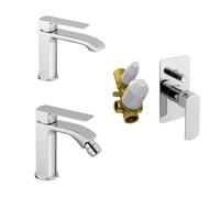Miscelatore lavabo bidet e incasso doccia con deviatore cromo son