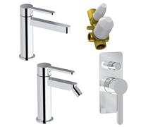 Miscelatore lavabo bidet e incasso doccia con deviatore irina cromo