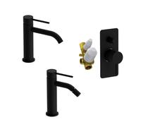 Miscelatore lavabo bidet e incasso doccia con deviatore nero opaco tocco