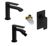 Miscelatore lavabo, bidet e incasso doccia nero opaco mon