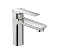 Miscelatore lavabo Flat in ottone cromato con piletta click clack