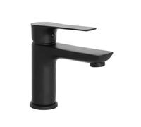 Miscelatore lavabo Flat in ottone nero opaco con piletta click clack