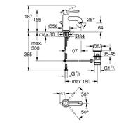 Grohe Start Classic Grohe Lavabo Mixer - pneumatico vuoto - Risparmio d'acqua - 5 anni di garanzia