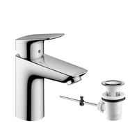Miscelatore lavabo Hansgrohe Logis, ComfortZone100, set scarico tiranti,