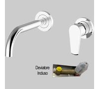 MISCELATORE LAVABO INCASSO A PARETE VELVET CROMO