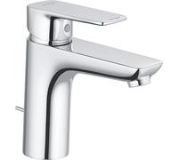 KLUDI PURE&STYLE Mitigeur monocommandé pour lavabo, hauteur de bec 100mm, avec garniture d'écoulement en métal, 402900575, 402900575, Colorazione: cromo