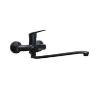 Miscelatore lavabo Nueva Paz a parete con bocca allungata nero Nero