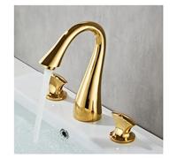 Miscelatore lavandino Bagno in Ottone, di vanità elettrica a Tre Fori, Rubinetto del Bacino Moderno per casa, Design Durevole ed Elegante, Facile Installazione