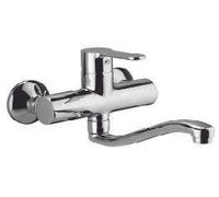 Miscelatore Lavello a Muro serie Blu con canna tubo serpente cromato