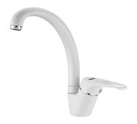 Trade Shop - Miscelatore Lavello Canna Bassa Fragranite Bianco 88591 Lavandino Rubinetteria