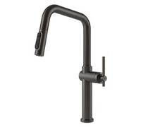Miscelatore lavello con doccetta predisposizione acqua filtrata HABITO Black metal brushed PVD 60852#707