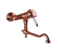 Miscelatore lavello cucina a parete con bocca orientabile colore rame Gattoni Or