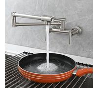 Miscelatore Lavello Cucina a Parete Miscelatore Monocomando Pieghevole a Parete Rubinetti Cucina Miscelatore Rotazione 360° Ottone Spazzolato Mode