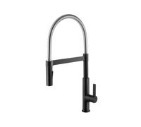 Miscelatore lavello cucina bocca alta orientabile 2 getti nero Austin Idrobric S