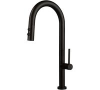 Miscelatore lavello cucina canna alta ad arco con doccia estraibile doppio getto