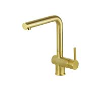 Miscelatore lavello cucina canna girevole in ottone colore oro spazzolato Gatton