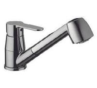 Miscelatore lavello cucina con doccetta estraibile canna girevole serie blu cromato