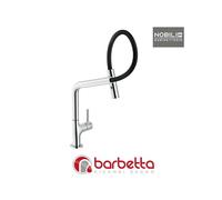 MISCELATORE LAVELLO CUCINA CON GUAINA ORIENTABILE CON DOCCETTA 2 GETTI SERIE LAM
