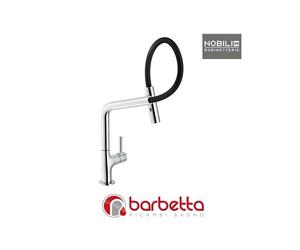 MISCELATORE LAVELLO CUCINA CON GUAINA ORIENTABILE CON DOCCETTA 2 GETTI SERIE LAM