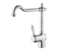 Miscelatore Lavello Cucina Modello England Cromato in Ottone con Dischi Ceramici Bocca Alta Orientabile Monocomando