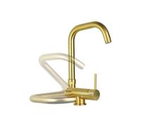 Miscelatore lavello cucina oro spazzolato canna abbattibile Gattoni 6014765SG