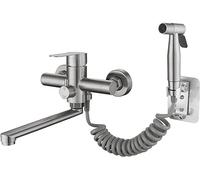 Miscelatore Lavello Cucina Rubinetti Lavello 2 Fori per Cucina con Doccetta Estraibile Rubinetti Cucina Miscelatore Acciaio Inox