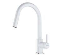 FRANKE Miscelatore Monocomando, Serie Lina Colore Doccia, Doccia Estraibile, Bianco - 115.0626.081